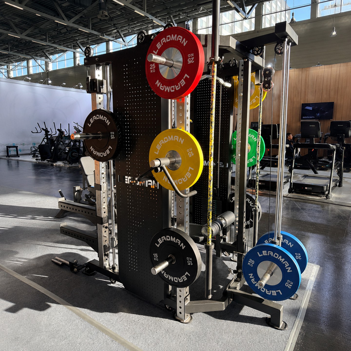 Power Rack Line: commercial cage with modular attachments and plate storage